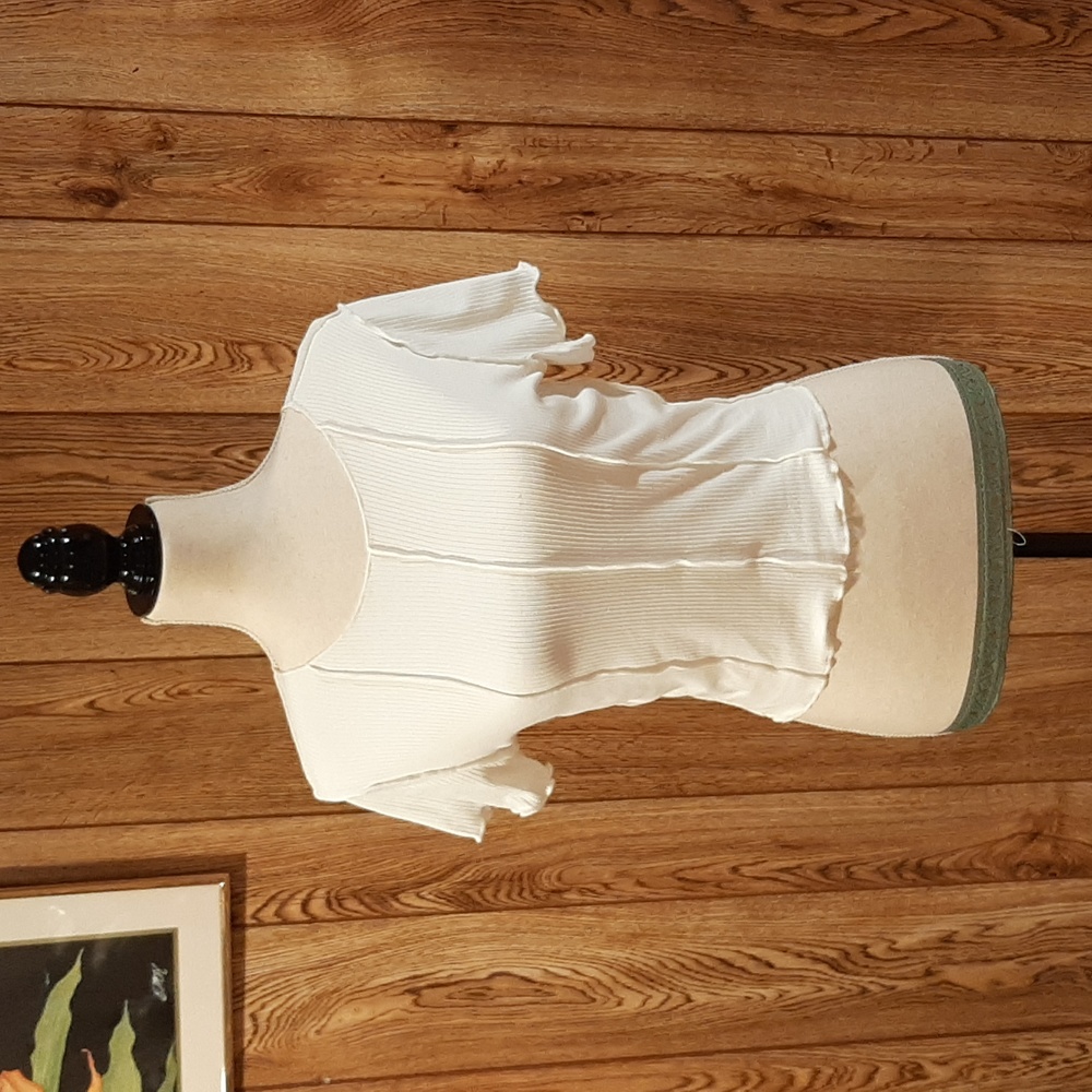☁️Windsor White Short-Sleeve Crop Top☁️